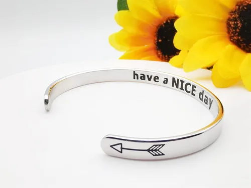 Vista 82 de Pulseras inspiradoras para mujer, joyería de acero inoxidable, con refranes, pulsera motivacional con mensaje oculto, pulseras grabadas para mejor