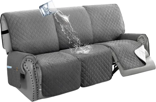 Vista 13 de H.VERSAILTEX Funda impermeable 100% impermeable para sofá biplaza reclinable de 2 piezas, protector de muebles suave y grueso con bolsillos lavables