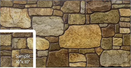 Vista 36 de Dundee Deco Paneles de pared 3D: revestimiento de pared marrón cobre con aspecto de piedra sepia, revestimiento de espuma de poliestireno