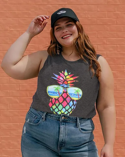 Vista 4 de Camisetas sin mangas para mujer, de verano, informales y holgadas, blusas tipo túnica