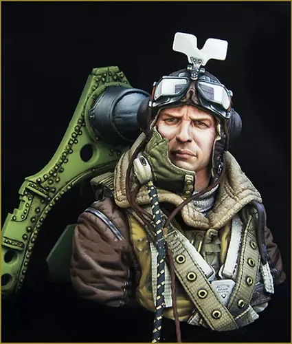 Vista 2 de Risjc 1/10 Figura de resina Modelo de busto Modelo piloto británico de la Segunda Guerra Mundial Kit de modelo fundido a presión/ N58174
