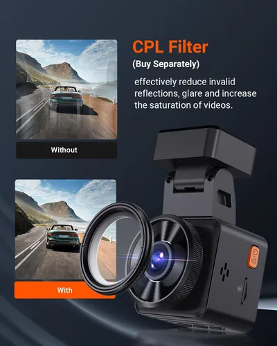 Vista 13 de VANTRUE E1 Lite - Cámara de tablero para vehículo, WiFi, GPS, 1080P, control de voz, visión nocturna, modo de estacionamiento de 24 horas, detección