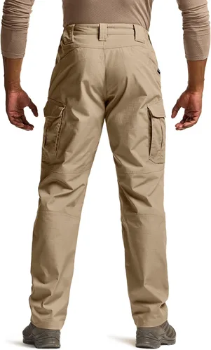 Vista 2 de CQR Pantalones tácticos para hombre, resistentes al agua, pantalones cargo Ripstop, ligeros EDC trabajo, senderismo, ropa para exteriores