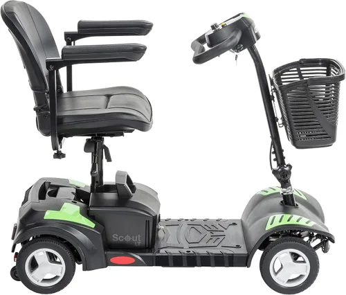 Vista 3 de Drive Medical Scout - Vespa compacta del poder del viaje, diseño de 4 ruedas El scooter compacto de viaje ofrece un diseño ligero de 4 ruedas