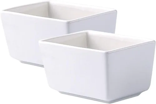 Vista 8 de Sizikato Tazón de la bolsa de té del sostenedor del paquete del azúcar de la porcelana blanca pura, 5 onzas
