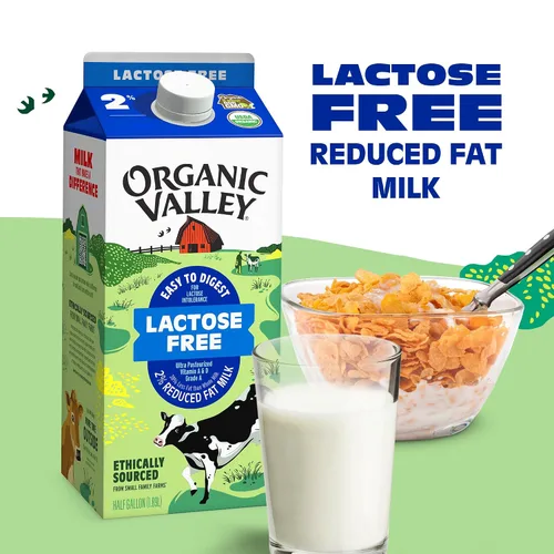 Vista 3 de Organic Valley, Sin lactosa, 2%, medio galón, 64 onzas líquidas