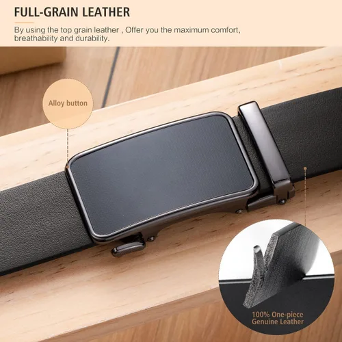 Vista 5 de wolksprong Ratchet Belts for Men,Heavy Duty Belt for Men, Italian Full Grain Leather,Elegant Gift Box