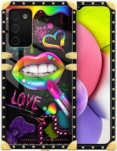 Vista 165 de Funda compatible con Samsung Galaxy A03S 4G, TPU suave de lujo y parte trasera de policarbonato duro para niñas y mujeres, funda protectora a prueba