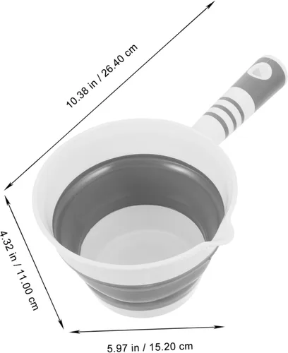 Vista 2 de HEMOTON Baño plegable agua agua cuchara grande mango anti-salpicaduras diseño simple colgante