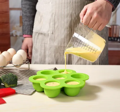 Vista 6 de ULEE 2-Pack Accessories Compatible with Instant Pot 6 QT - Silicone Egg Bites Mold + Silicone Steamer Basket - Perfect for 5/6/8 Quart Pressure
