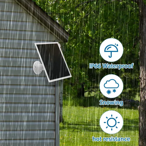 Vista 3 de Kanayu Paquete de 4 paneles solares para cargador de cámara de seguridad compatible con cámara de batería recargable 5 V 6 W, panel solar USB