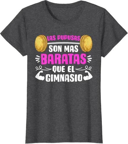 Vista 3 de Las Pupusas Que El Gimnasio - Camiseta salvadoreña salvadoreña, Negro, S