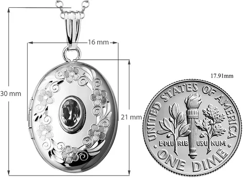Vista 3 de Finejewelers - Collar con colgante de piedra de nacimiento de plata de ley