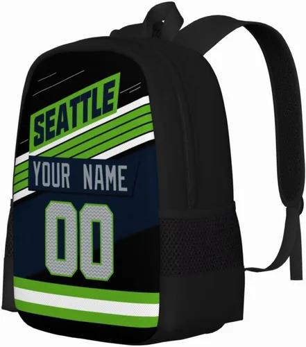 Vista 2 de KREDE Mochila Seattle - Bolsas personalizadas para hombres y mujeres, Negro 01