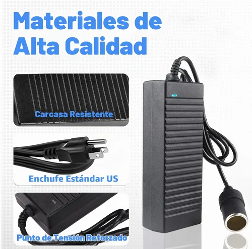 Vista 4 de Aletbo Convertidor de AC a DC 110V a 12V, adaptador de 10A 120W, enchufe de mechero de 12 voltios a enchufe de pared para refrigerador de auto