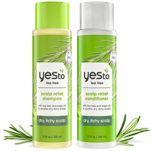 Vista 7 de Yes To Acondicionador para aliviar el cuero cabelludo de árbol de té, calma el cuero cabelludo seco, hidrata y suaviza con aceite de árbol de té