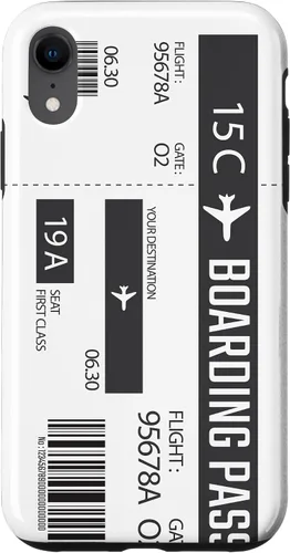 Vista 25 de Tarjeta de embarque de avión, boleto de avión, divertido estuche de regalo de viaje para iPhone 17