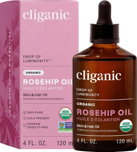 Vista 9 de Cliganic Aceite de semilla de rosa mosqueta orgánico para cara, 100% puro, natural prensado en frío sin refinar sin OMG Aceite portador para piel