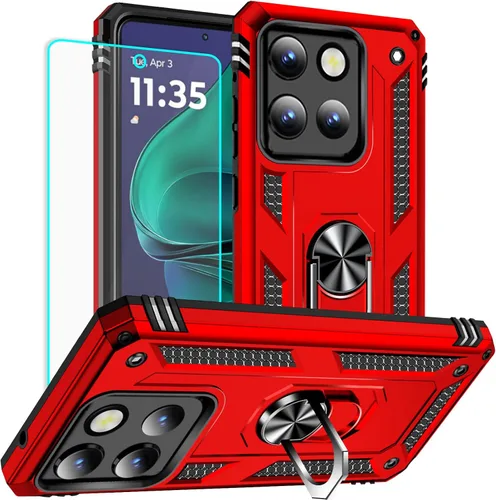 Vista 20 de Yiakeng Funda para Moto G Stylus 5G 2023, Motorola G Stylus 5G 2023 con protector de pantalla HD, fundas protectoras de grado militar con anillo