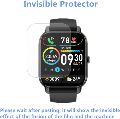 Vista 5 de Protector de pantalla compatible con Quican, Tensky ID208 PLUS Smartwatch (paquete de 6) película de TPU transparente compatible con reloj