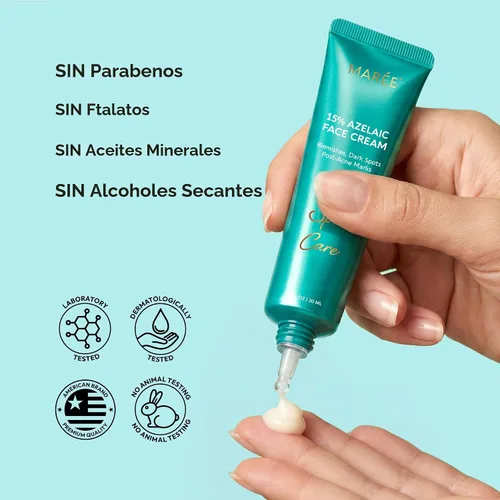 Vista 8 de MAREE Crema facial de ácido azelaico - Tratamiento de ácido azelaico con niacinamida y ácido salicílico - Corrector de manchas oscuras para la cara