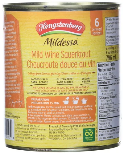 Vista 3 de HENGSTENBERG Vino de chucrut Mildessa, 28.6 OZ