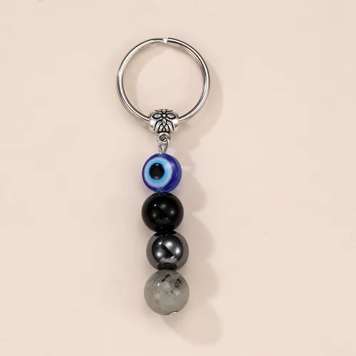 Vista 3 de Llavero de cristal curativo, regalo para nuevos comienzos, calmante para la ansiedad, protección de la suerte, llavero de piedras preciosas