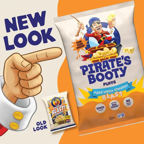 Vista 10 de Pirate's Booty Cheddar Blast - Bocadillos de queso, sin gluten, aperitivos saludables para niños, aperitivos de Halloween, bolsas de aperitivos
