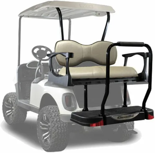 Vista 10 de MadJax Genesis 300 - Kit de asiento trasero de aluminio para modelos EZGO RXV 2008 en adelante, cojines negros de lujo