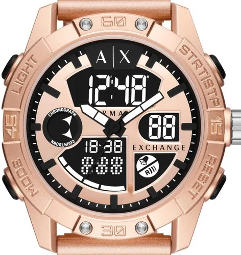 Vista 5 de AX Armani Exchange - Reloj de silicona analógico digital para hombre