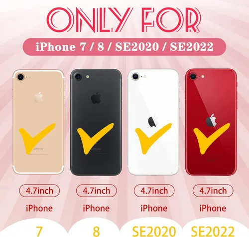 Vista 2 de Funda para iPhone SE 2020/2022/3ª generación, para iPhone 8/7, funda protectora resistente con diseño de flor linda para mujeres, hombres, niñas
