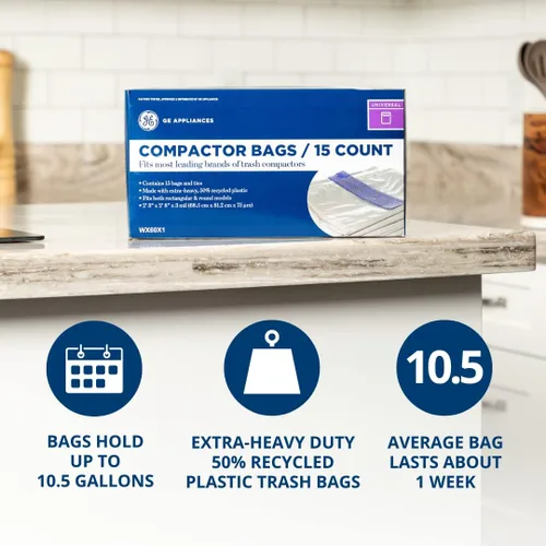 Vista 2 de Bolsas tamaño universal para compactadores de basura marca GE