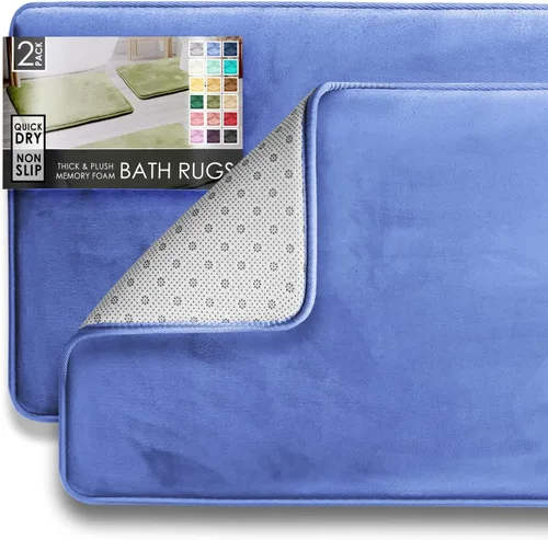 Vista 78 de Clara Clark Alfombra de Baño 24" x 17" - Alfombras de Baño, Tapete de Baño de Espuma Viscoelástica, Afelpado, Acogedor, Ultra Suave, Antideslizante
