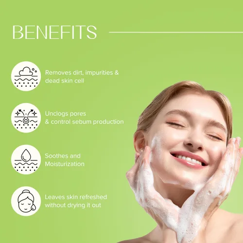 Vista 3 de KLAVUU Lavado facial revitalizante para el cuidado profundo de los poros Limpiador facial hidratante para pieles sensibles con ácido hialurónico