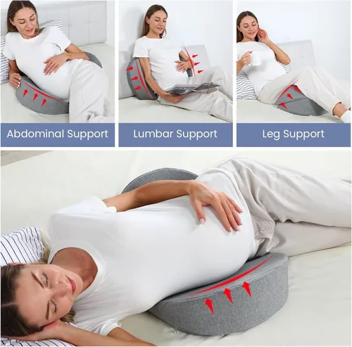 Vista 7 de Almohadas de embarazo para dormir, almohada de maternidad de espuma viscoelástica mejorada para mujeres embarazadas, almohada de cuña de embarazo
