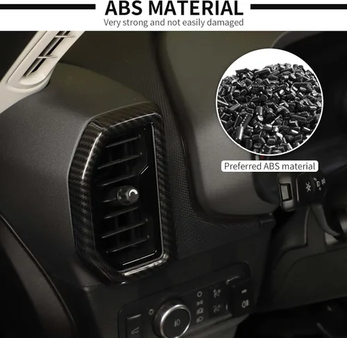 Vista 6 de JWWY Cubierta de salida de ventilación de aire acondicionado para salpicadero para 2021-2025+Ford Bronco Sport Accesorios interiores de fibra