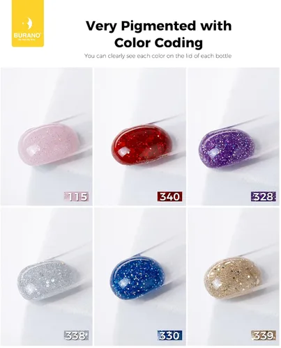 Vista 5 de BURANO - Kit de uñas de gel con extensión de poliacrilato, set de gel constructor de uñas de poliacrilato de 6 colores para principiantes
