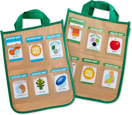 Vista 4 de Melissa & Doug Let's Explore - Juego de búsqueda del tesoro para interiores y exteriores - 80 tarjetas de doble cara