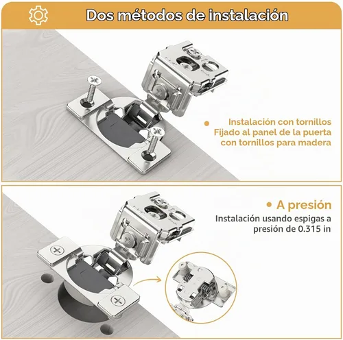 Vista 6 de Furniware 10 Piezas Bisagras de Gabinete de Cierre Suave Superpuestas de 1 Pulgada para Gabinete de Marco Frontal, Acero Inoxidable, Ángulo
