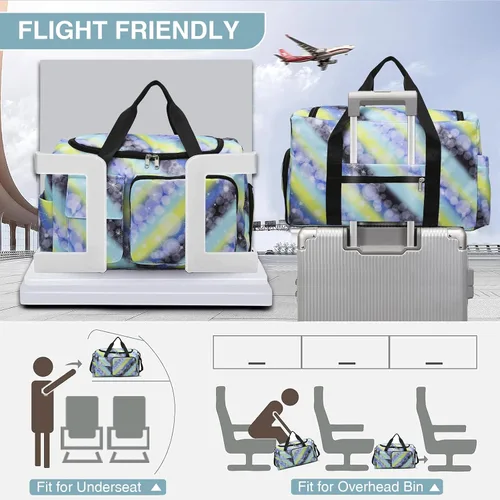 Vista 357 de Pequeña bolsa de gimnasio para mujer, bolsa de viaje con compartimento para zapatos