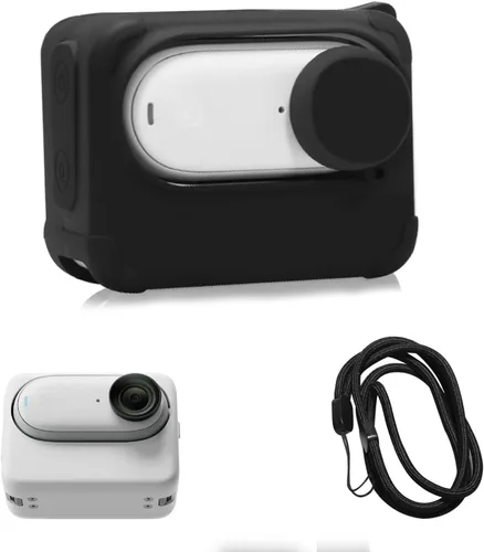 Vista 15 de PULUZ Funda protectora de silicona para Insta360 X4 con tapa de lente, cubierta protectora suave para la cámara y protector de lente estándar