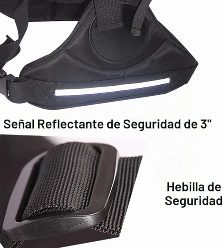 Vista 5 de Jolik Arnés de motocicleta infantil ajustable con dos asas, material transpirable en negro