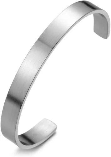 Vista 13 de Pulsera ajustable de acero inoxidable COOLSTEELANDBEYOND para hombres y mujeres minimalista