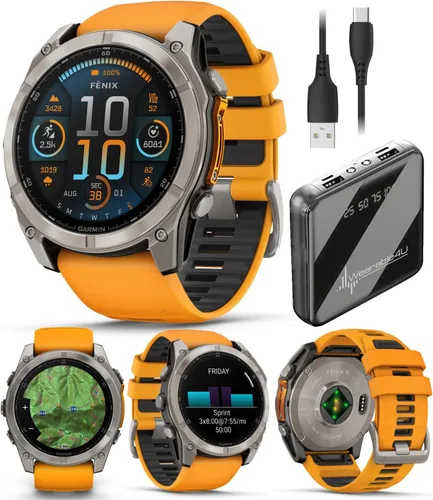 Vista 12 de Garmin Fenix 0.315 – 1.693 in Zafiro, AMOLED Multisport GPS Smartwatch, gris carbón DLC titanio con silicona negro/gris guijarro, linterna LED fenix