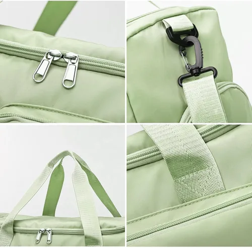Vista 5 de Suruid Bolsa de gimnasio deportiva con compartimento para zapatos, bolsa de viaje con bolsillo separado seco y húmedo para hombres y mujeres, bolsa