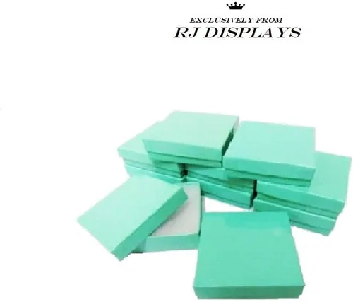Vista 3 de R J Displays - Paquete de 12 cajas de regalo de papel de color huevo de petirrojo verde azulado relleno de algodón, regalo y venta al por menor, día