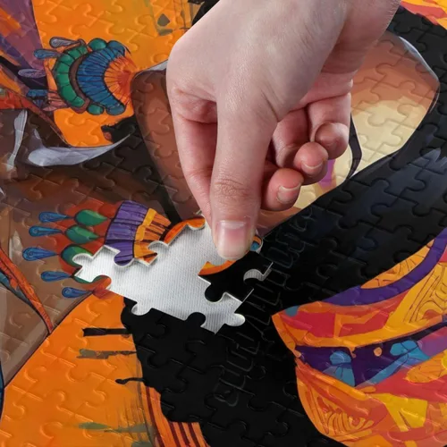 Vista 4 de Rompecabezas de dama africana de 500 piezas para adultos, rompecabezas educativos de aprendizaje, juguetes familiares difíciles y desafiantes