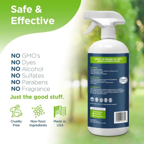 Vista 6 de Rocket Pure Eliminador Natural de Olor - Aerosol Desodorante para Pies y Zapatos, Eliminador de Olor para Equipo - Elimina, Controla y Previene