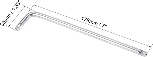 Vista 2 de uxcell T40 Anti manipulación Torx Star Key Bit Llave, forma de L 7 pulgadas brazo largo, acero CR-V