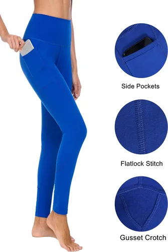 Vista 2 de Neonysweets Capris Ejercicio Gimnasio Correr Yoga Pantalones Bolsillos Teléfono